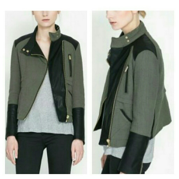 Zara military style two-toned coat