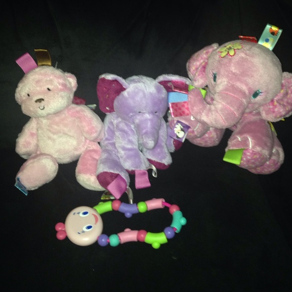 3 taggie 2 elephant and 1 monkey and rattle!