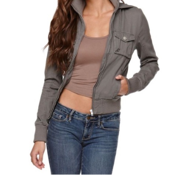 LA Hearts Hooded Twill Bomber Jacket