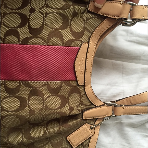 Authentic brown and pink coach purse - Picture 3 of 4