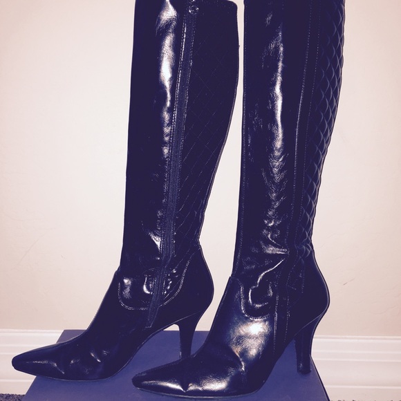 Patent leather boots