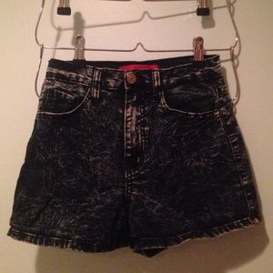 Akira Denim Acid Wash Highwaisted Shorts