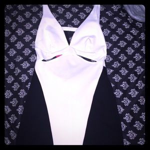 A black and white dress