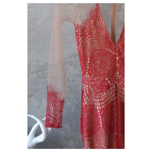 for love & lemons ♡ red antigua mini dress - Picture 2 of 4