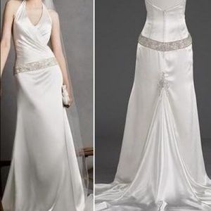 Galina Signature Halter Wedding Dress Size 14 NWT