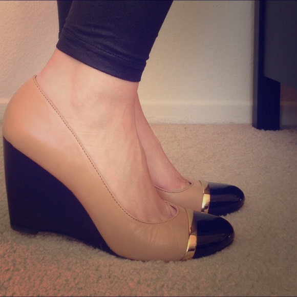 Black and Tan Wedge Heels