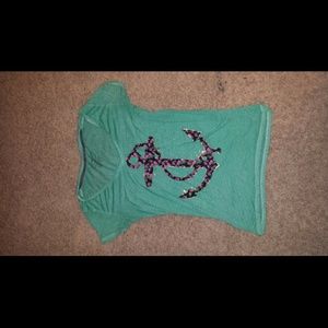 SOLD ON VINTED Teal anchor shirt