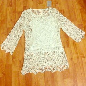 Ivory lace tunic