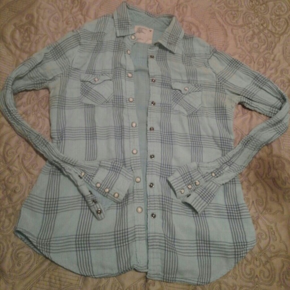 American Eagle Outfitters Flannel Top Sz 6