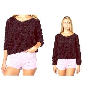 American Apparel 3D rose flower jumper