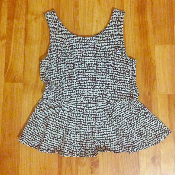 Black and white peplum top
