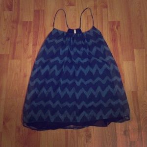 Blue chevron tank top