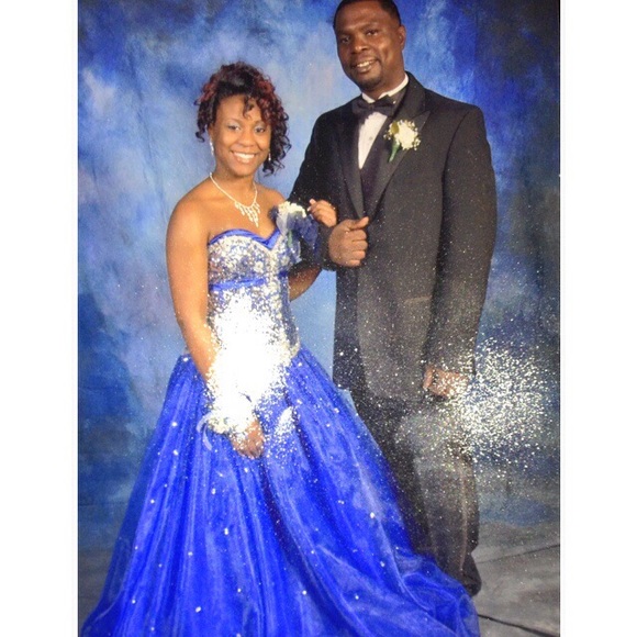 long gown . royal blue, lace up back