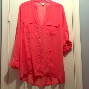 Coral sheer top!