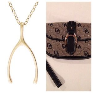 Wishbone necklace and Dooney &Burke Clutch BUNDLE