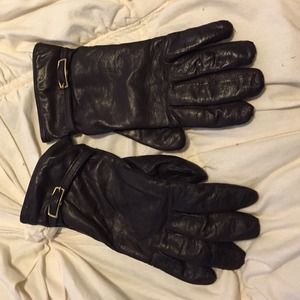 Chocolate brown leather gloves!
