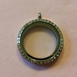 Origami Owl Large Silver Living Locket w/ Crystals