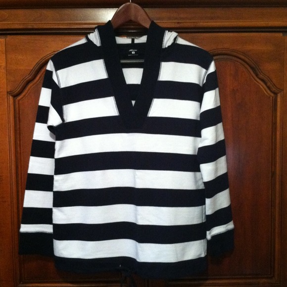 AK Sport navy & white striped hoodie