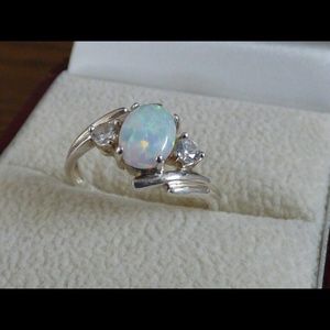 Sterling silver ring with opal
