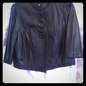 Butter soft leather crop swing jacket. Lined
