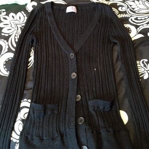 Black knit cardigan