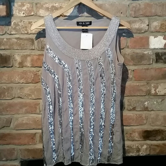 Silver sequins tank!  Brand new!