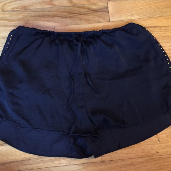 Nylon Drawstring XS Zara Shorts with Gold Studs