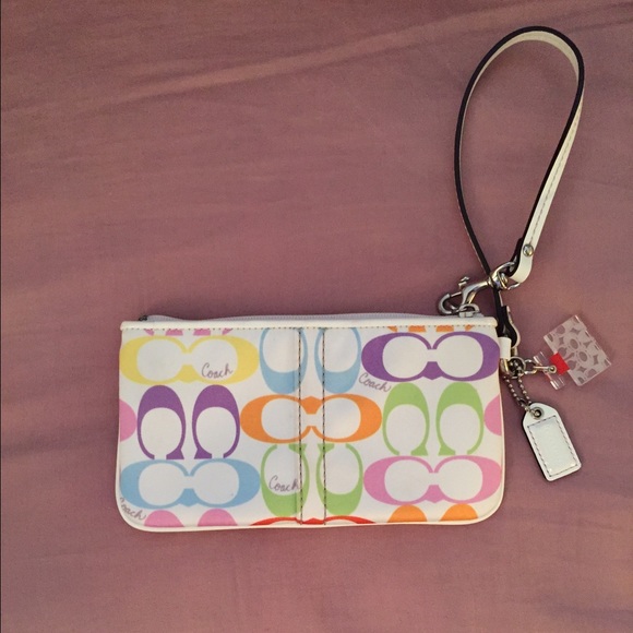Authentic Coach multicolor wristlet!