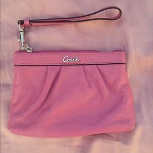 Authentic Coach wristlet!  Pink leather!