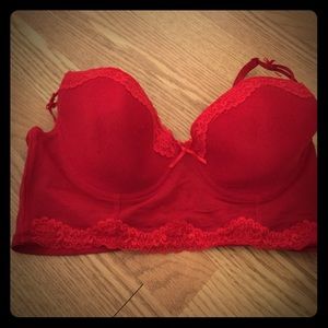 Red corset bra