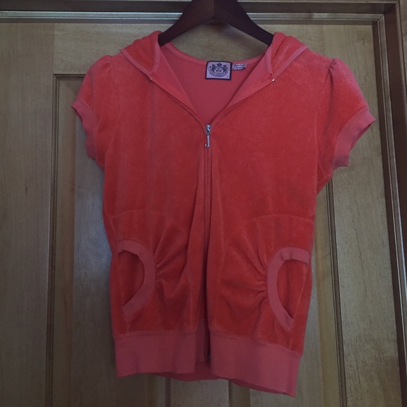Juicy Couture orange terry short sleeve jacket