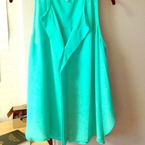 AQUA BLUE CHIFFON BLOUSE