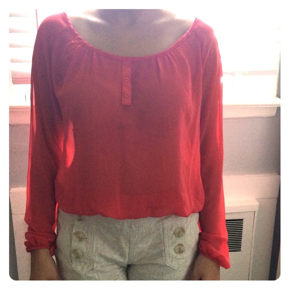 full tilt sheer long sleeve top