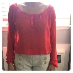 full tilt sheer long sleeve top