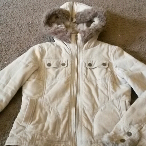 WINTER SALE Tan Corduroy Hooded Coat