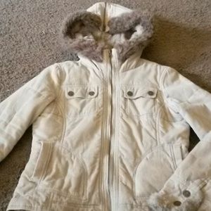 WINTER SALE Tan Corduroy Hooded Coat