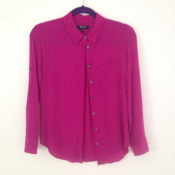 Fuchsia madewell blouse