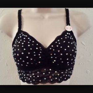 VS  black lace bralette with rhinestone.!!❤️