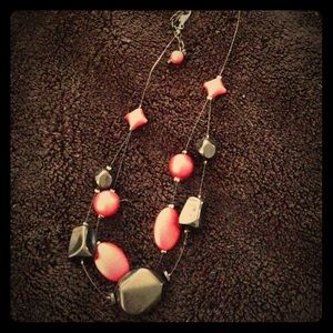 Red and black beaded necklace