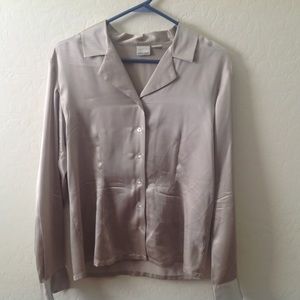Silver button up shirt