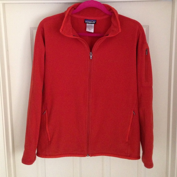 Patagonia Orange Fleece Zip Up