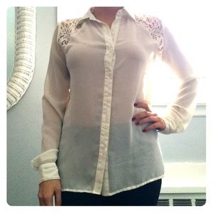 Kirra Lacey sheer button down top