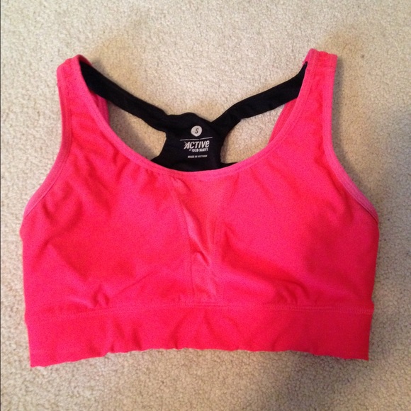 Coral/red sports bra