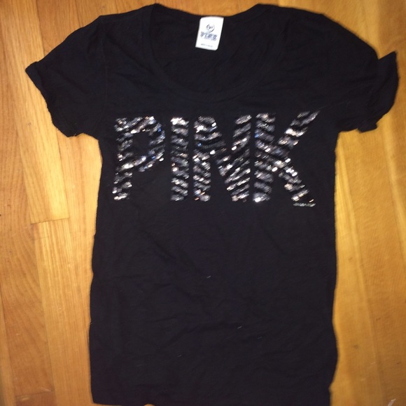 Sequin black PINK t-shirt