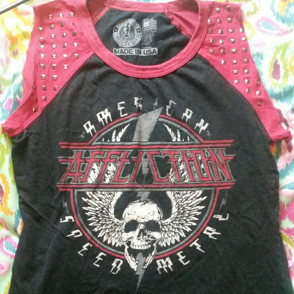 Studded Affliction Biker Tank