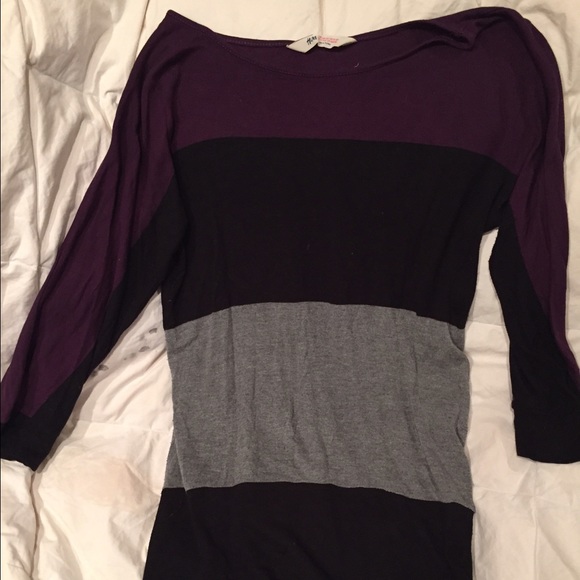 Multi Stripe Long Sleeved T-Shirt Dress