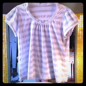 Shiny Silver striped shirt