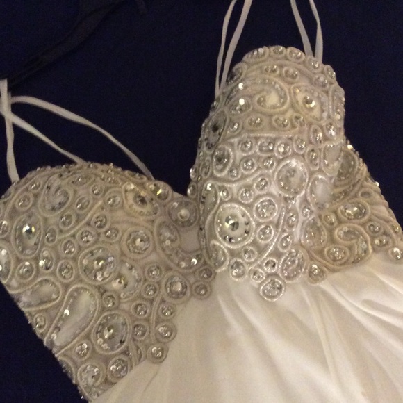 Strapless White Prom/Evening Dress - Picture 2 of 4