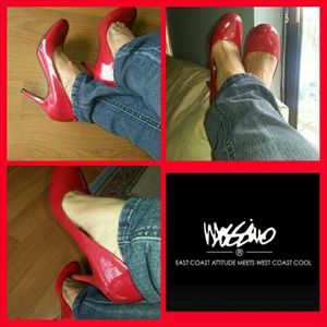 Fire Engine Red Patent Leather High Heels