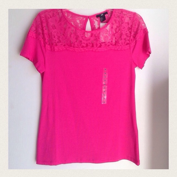 Cute hot pink lace top
